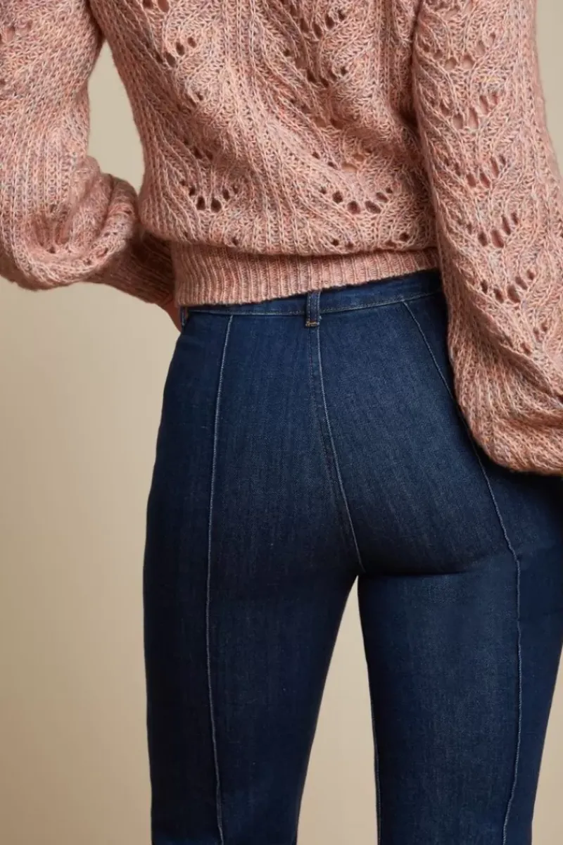 King Louie Broeken<Ella Pintuck Pants Golden Denim Indigo Blue