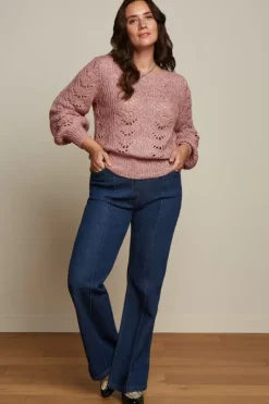 King Louie Broeken<Ella Pintuck Pants Golden Denim Indigo Blue