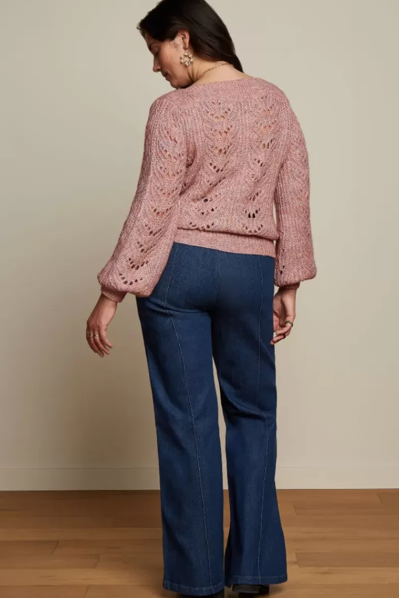 King Louie Broeken<Ella Pintuck Pants Golden Denim Indigo Blue