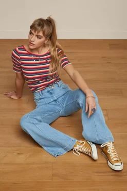 King Louie Broeken<Ella Pintuck Pants Strata Denim Heaven Blue