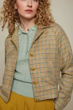 King Louie Jassen & Blazers<Elle Baseball Jacket Siren Check Sand