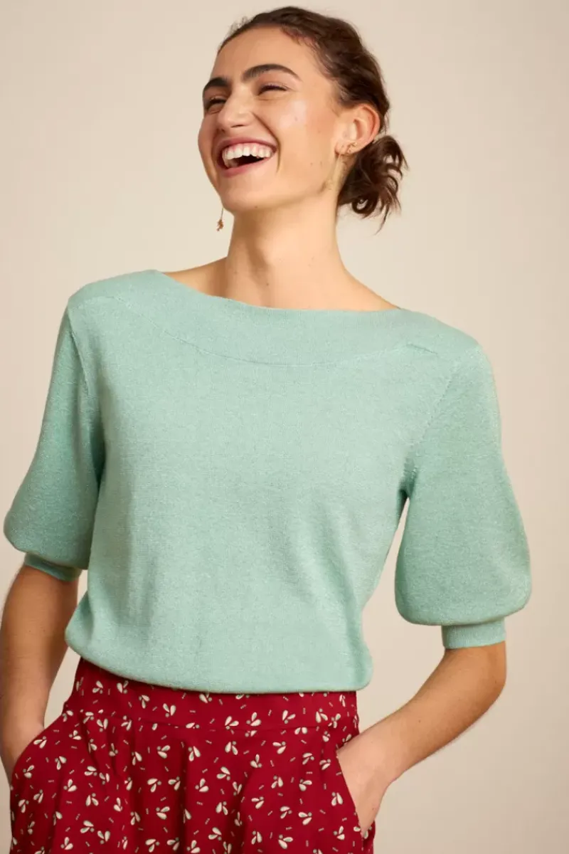 King Louie Tops & Shirts<Erin Top Organic Lapis Foam Green