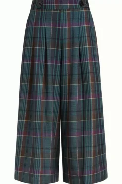 King Louie Broeken<Frances Culotte Dinkle Check Deep Teal