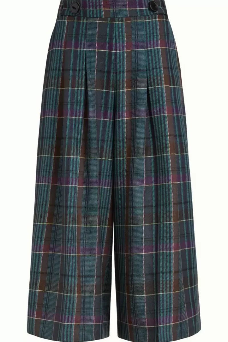 King Louie Broeken<Frances Culotte Dinkle Check Deep Teal