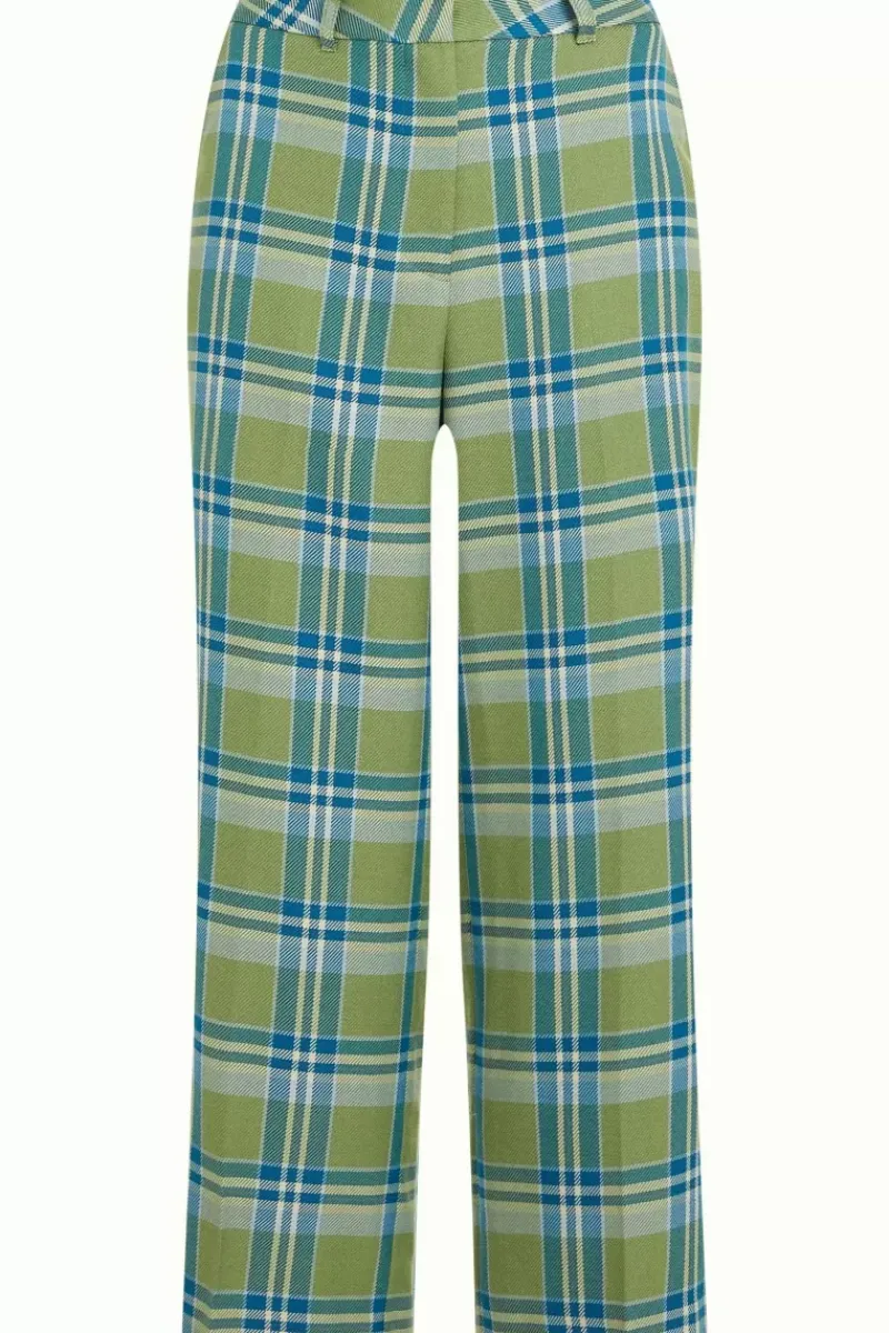 King Louie Broeken<Frederica Pants Nomad Check Jade Green