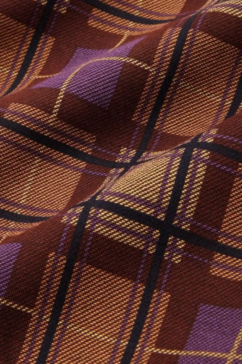 King Louie Broeken<Garbo Pintuck Pants Ny Check Merlot Brown
