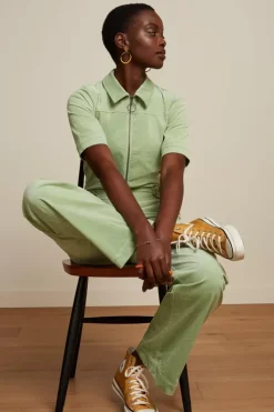 King Louie Jumpsuits<Garbo Zip Jumpsuit Babyrib Basil Green