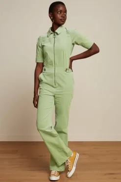 King Louie Jumpsuits<Garbo Zip Jumpsuit Babyrib Basil Green