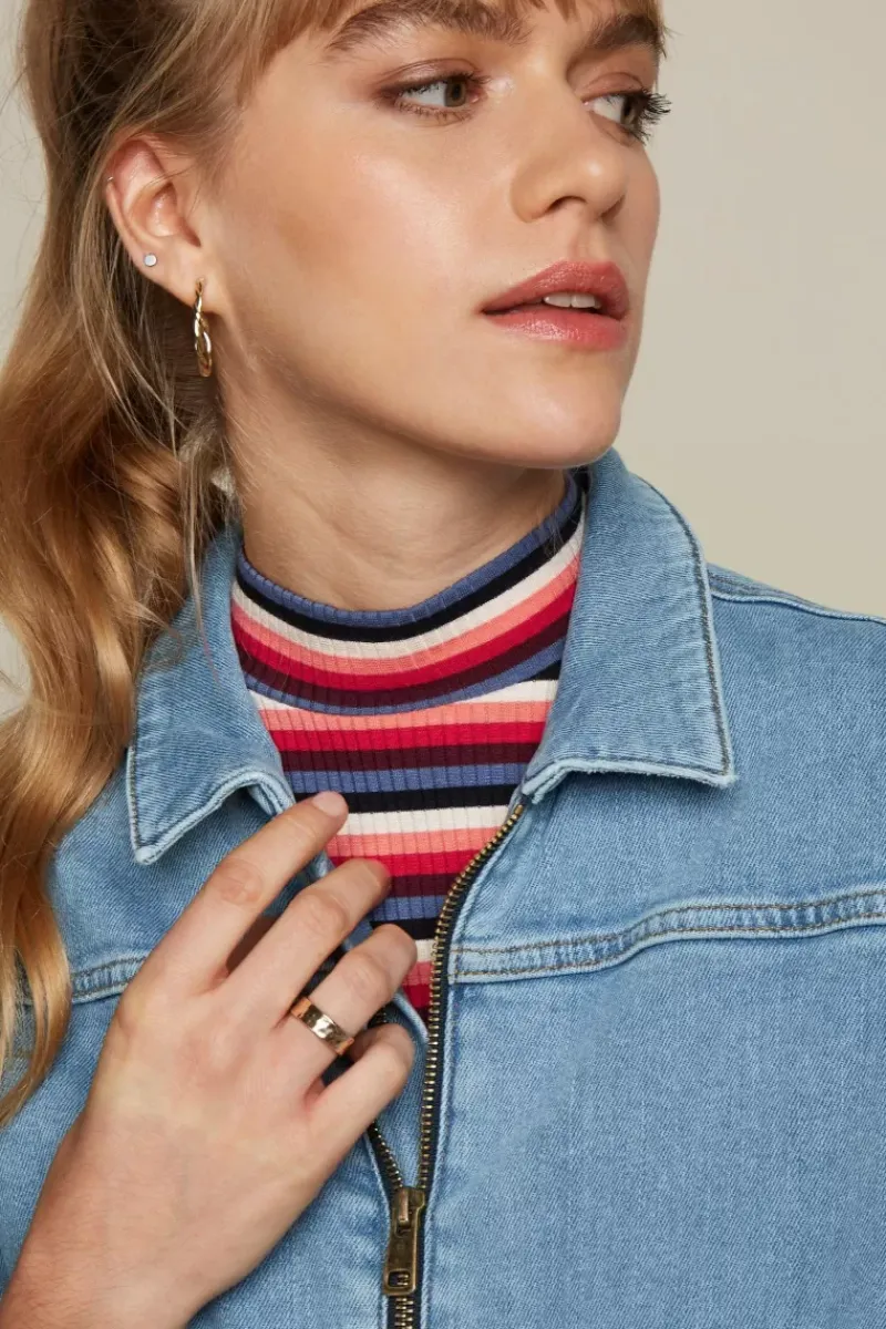 King Louie Jumpsuits<Garbo Zip Jumpsuit Strata Denim Heaven Blue