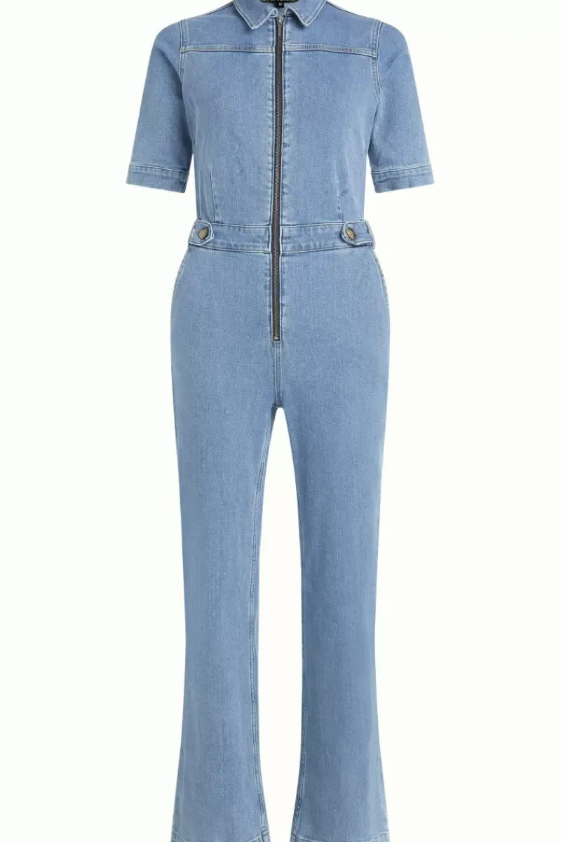 King Louie Jumpsuits<Garbo Zip Jumpsuit Strata Denim Heaven Blue