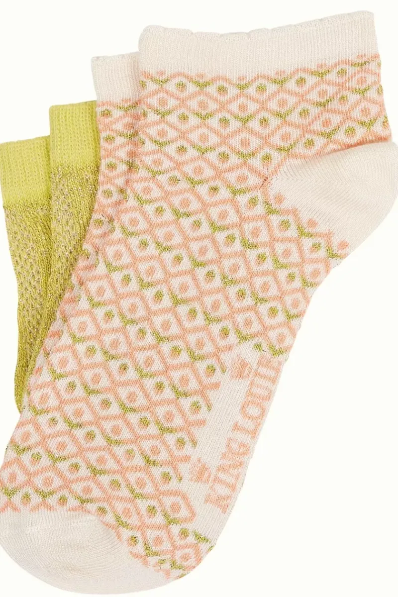 King Louie Vintage Accessoires<Half Sock 2-Pack Diamond Woodbine Green
