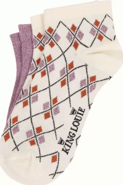 King Louie Vintage Accessoires<Half Socks 2-Pack Spade Orchid Pink