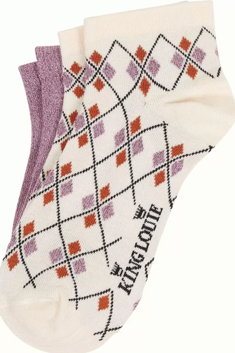 King Louie Vintage Accessoires<Half Socks 2-Pack Spade Orchid Pink