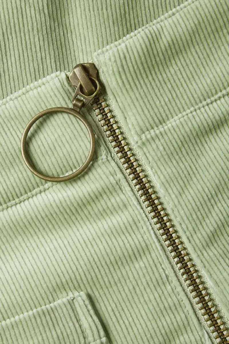 King Louie Broeken<High Waist Zip Pants Babyrib Basil Green