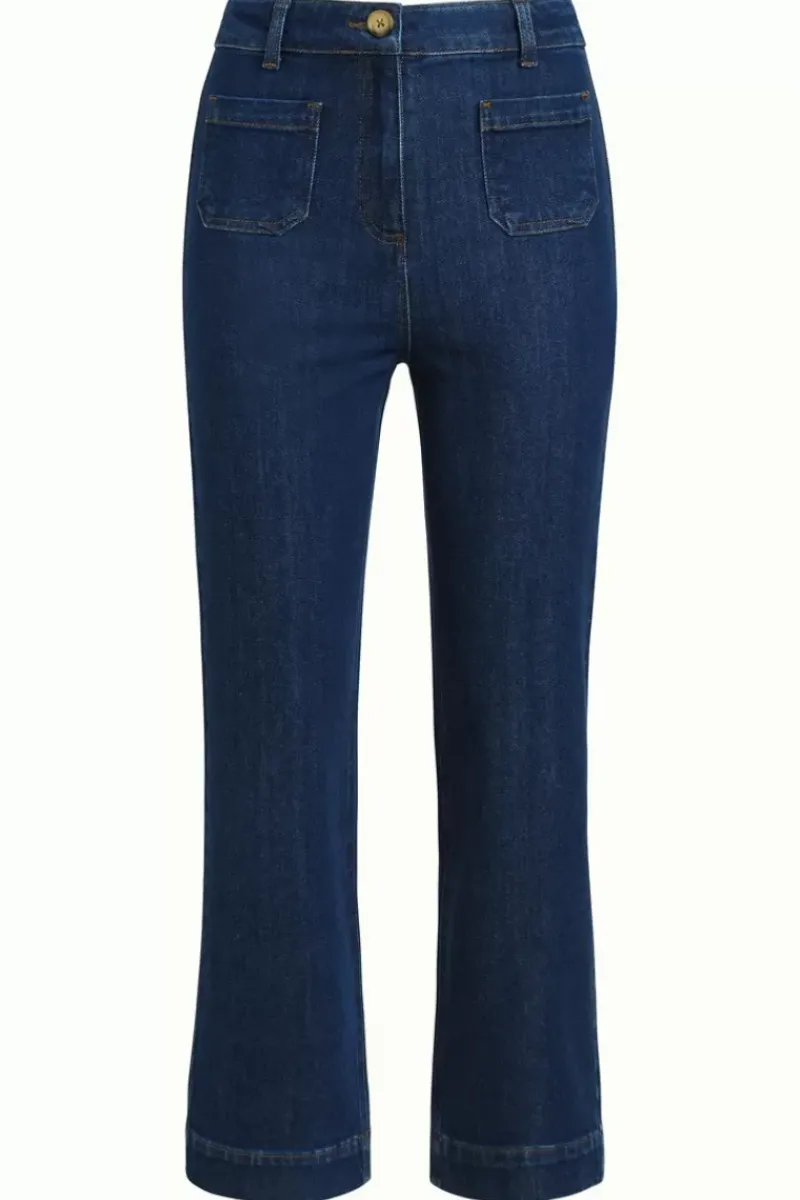 King Louie Broeken<High Waisted Pants Golden Denim Indigo Blue