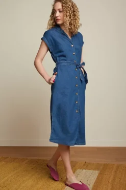 King Louie Jurken<Irene Dress Chambray Denim Blue
