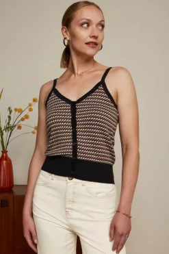 King Louie Tops & Shirts<Isa Button Camisole Marsh Black