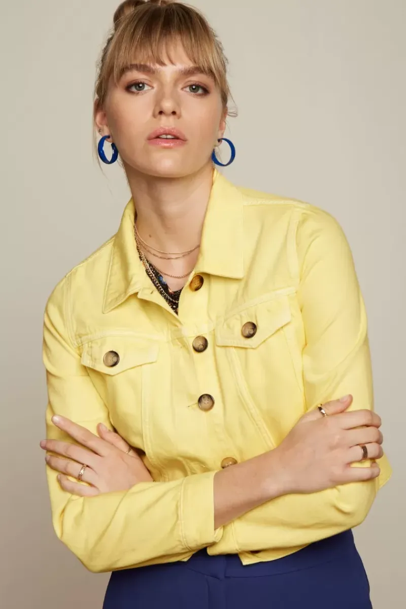 King Louie Jassen & Blazers<Janey Cropped Jacket Garment Dye Lemonade Yellow