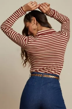 King Louie Tops & Shirts<Jayne Top Chopito Stripe Brique Red