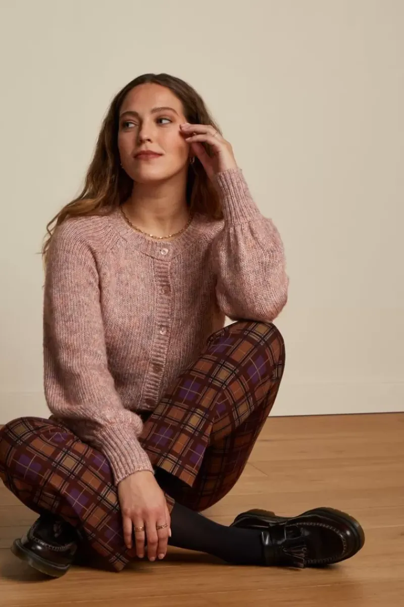 King Louie Broeken<Jenny Pants Ny Check Merlot Brown