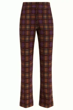 King Louie Broeken<Jenny Pants Ny Check Merlot Brown
