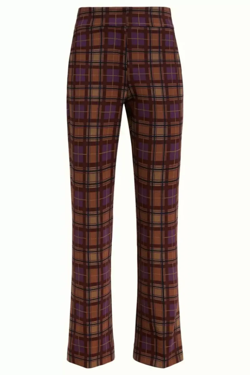 King Louie Broeken<Jenny Pants Ny Check Merlot Brown