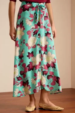 King Louie Rokken<Judy Midi Skirt La Boca Spearmint Green