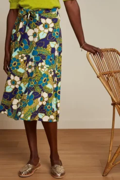 King Louie Rokken<Judy Midi Skirt Selena Deep Blue