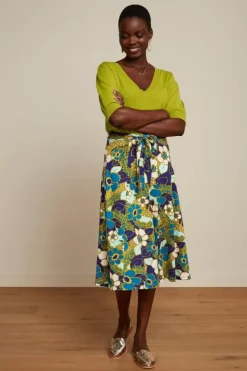 King Louie Rokken<Judy Midi Skirt Selena Deep Blue