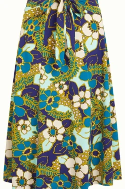 King Louie Rokken<Judy Midi Skirt Selena Deep Blue