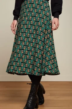 King Louie Rokken<Juno Midi Skirt Cameo Fir Green