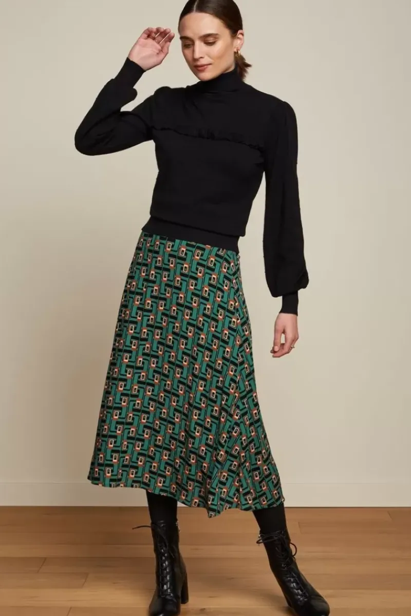 King Louie Rokken<Juno Midi Skirt Cameo Fir Green