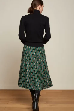 King Louie Rokken<Juno Midi Skirt Cameo Fir Green