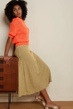 King Louie Rokken<Juno Midi Skirt La Sape Spring Yellow