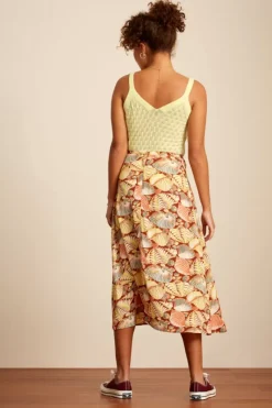 King Louie Rokken<Juno Midi Skirt Neptuno Cognac Orange