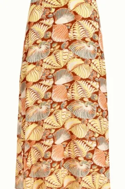 King Louie Rokken<Juno Midi Skirt Neptuno Cognac Orange