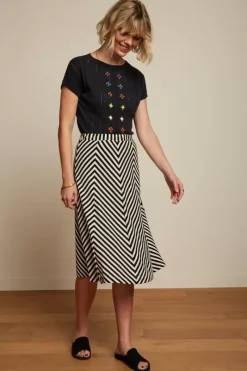 King Louie Rokken<Juno Panel Skirt Chopito Stripe Black