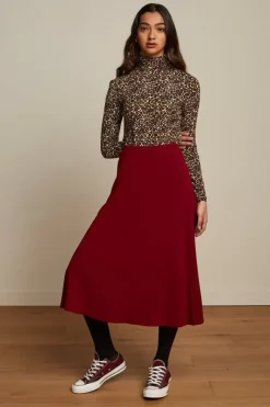 King Louie Rokken<Juno Skirt Milano Crepe Rumba Red