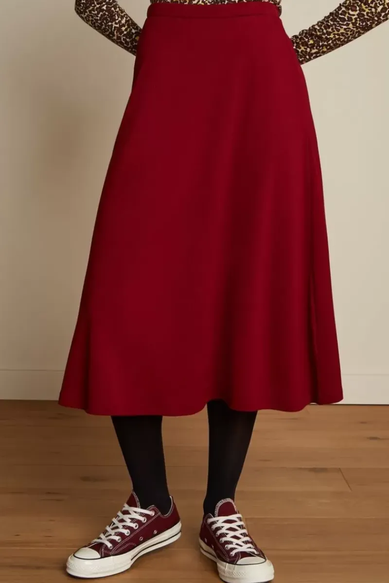 King Louie Rokken<Juno Skirt Milano Crepe Rumba Red