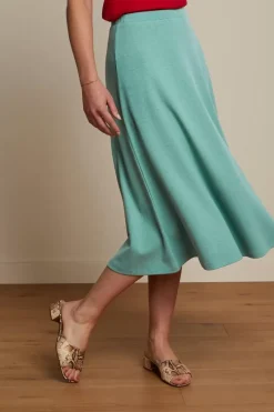 King Louie Rokken<Juno Skirt Milano Crepe Dusty Turquoise