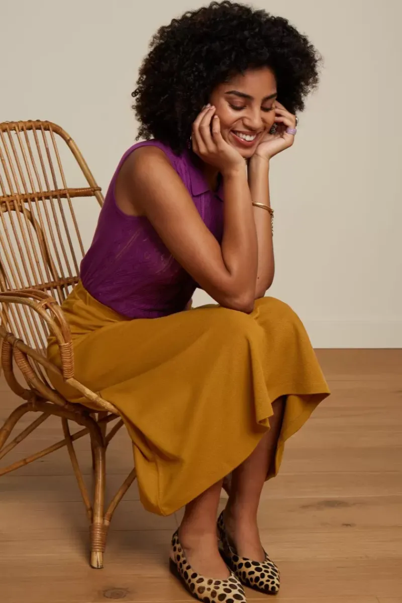 King Louie Rokken<Juno Skirt Milano Crepe Golden Brown