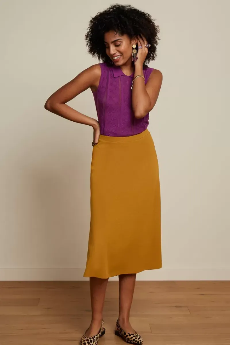 King Louie Rokken<Juno Skirt Milano Crepe Golden Brown