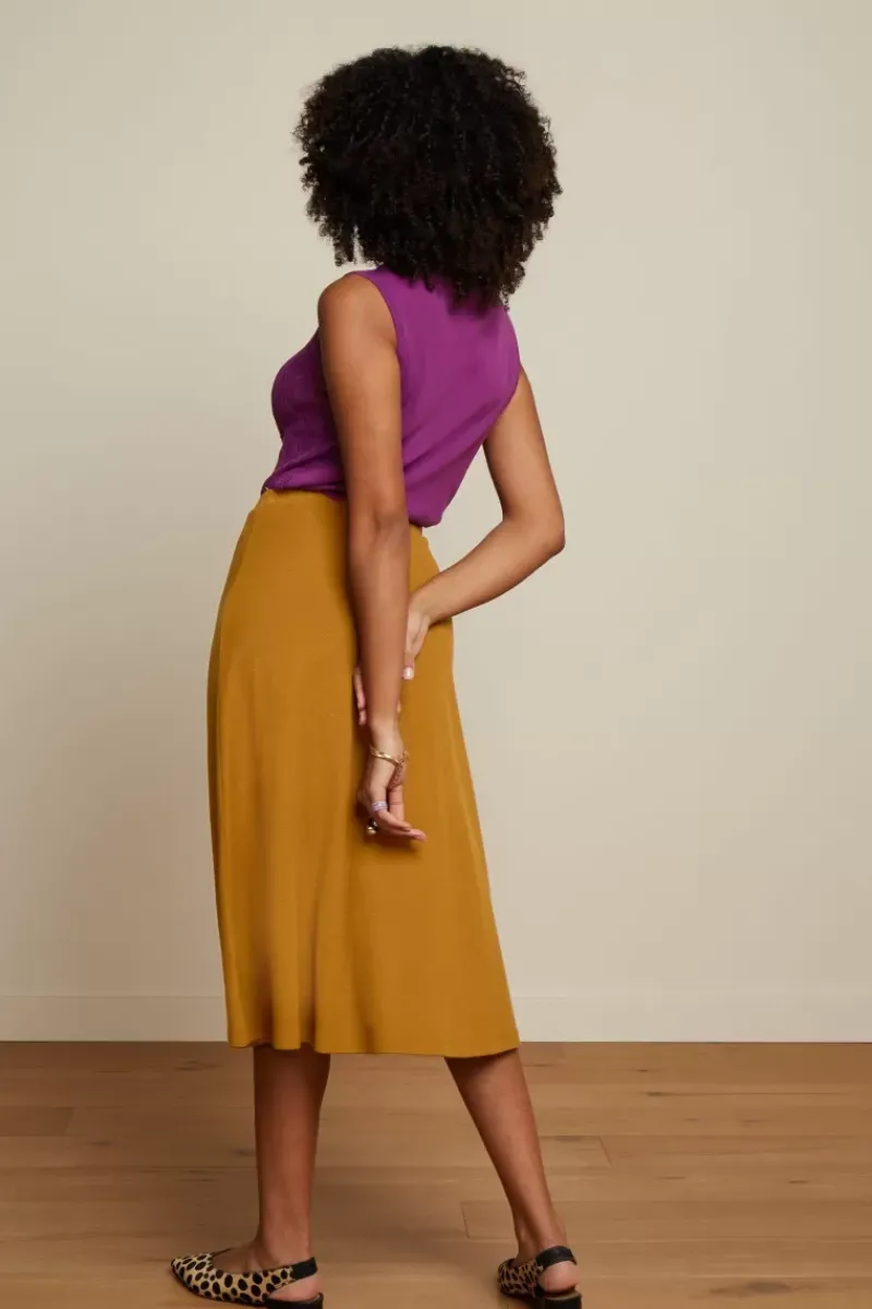 King Louie Rokken<Juno Skirt Milano Crepe Golden Brown