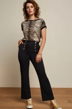 King Louie Broeken<Lara Sailor Cropped Pants Broadway Black