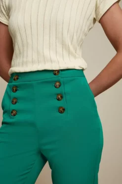 King Louie Broeken<Lara Sailor Cropped Pants Broadway Deep Teal