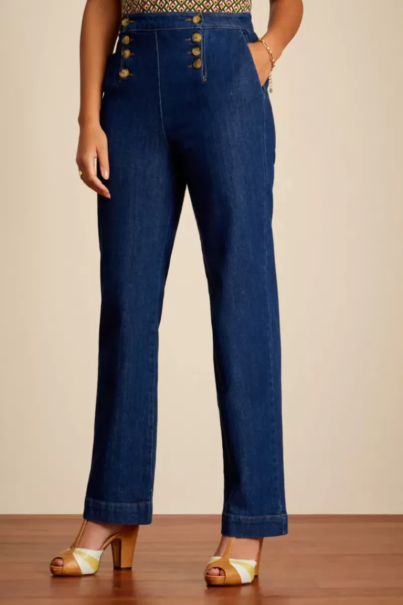 King Louie Broeken<Lara Sailor Pants Golden Denim Indigo Blue