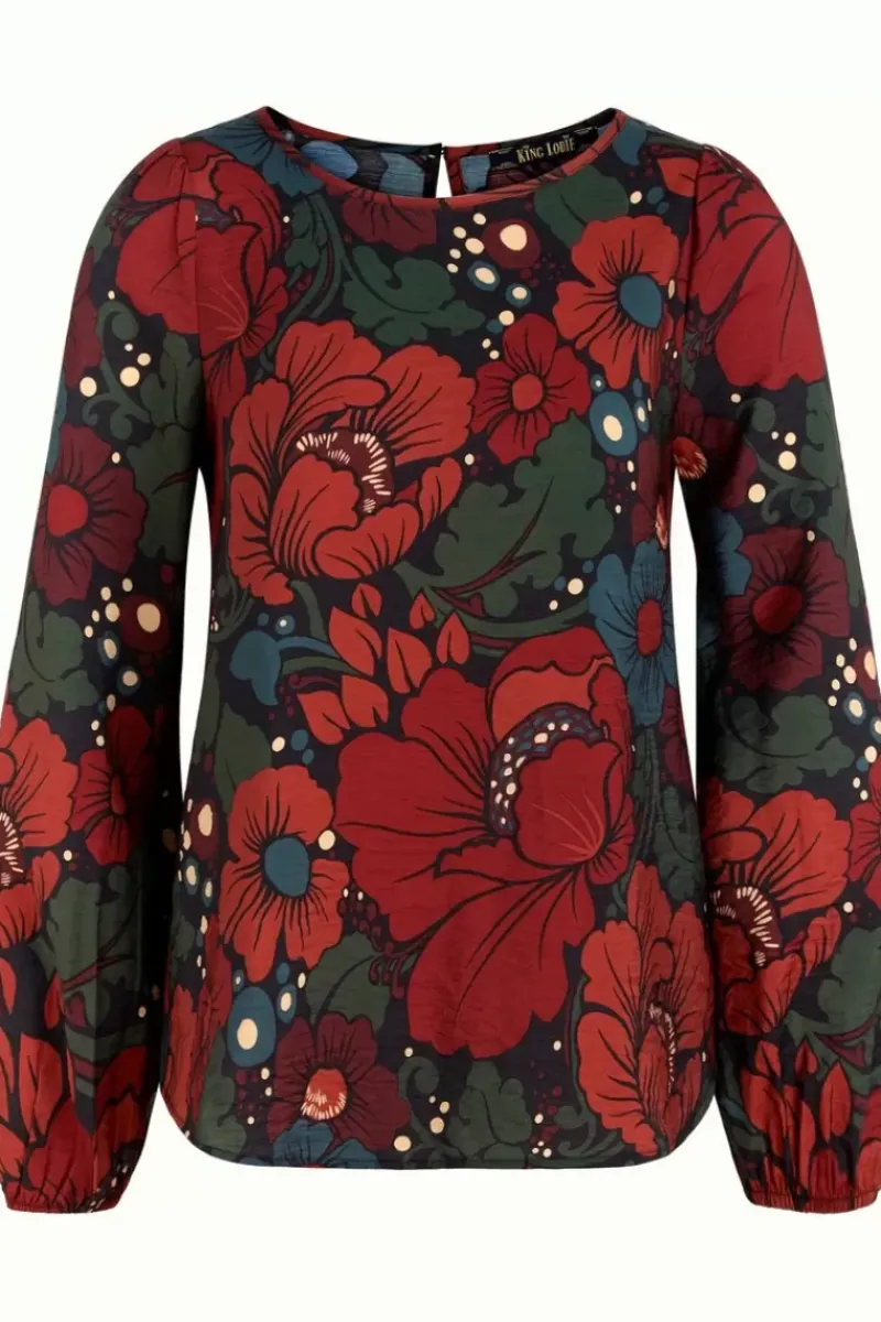 King Louie Blouses<Laura Top Gossip Brique Red