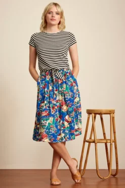 King Louie Rokken<Layla Skirt Bahia Dutch Blue