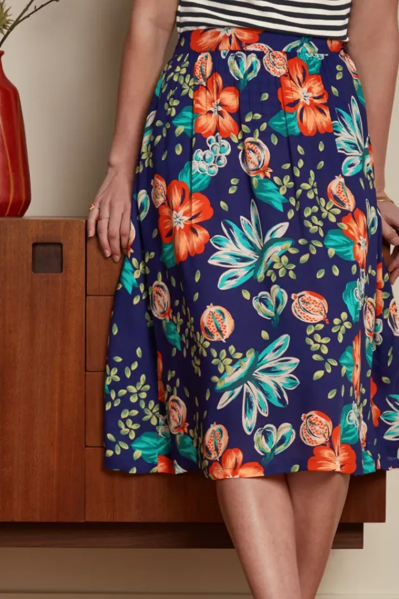 King Louie Rokken<Layla Skirt Guava Dazzling Blue