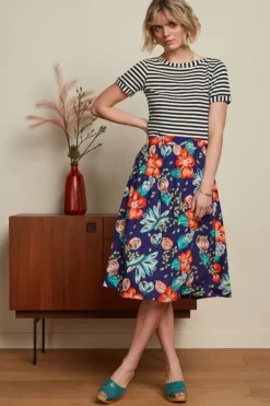 King Louie Rokken<Layla Skirt Guava Dazzling Blue